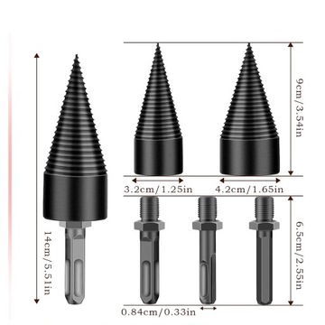 Шнековый дровокол ДЕРЕВО ДЛЯ РАСКОЛЕНИЯ ШНЕКА СВЕРЛО 32MM + 42MM