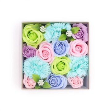 Kwadratowy Mydlany Flower Box Niebieski