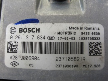 JEDNOTKA MOTORU TWINGO FORFOUR 0,9TCE 0261S17834