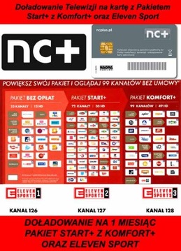 DOŁADOWANIE KART START+ Z KOMFORT+ I ELEVEN SPORTS NA 1 MIESIĄC