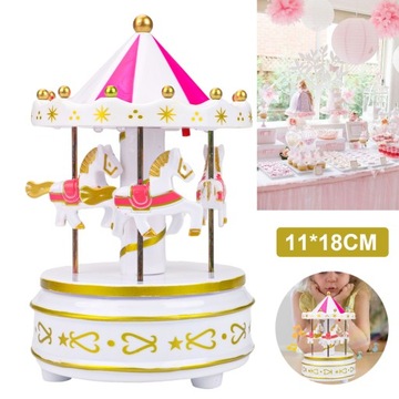 МУЗЫКАЛЬНАЯ ШКАТУЛКА-КАРУСЕЛЬ НА ВИНТАХ ВРАЩАЮЩАЯСЯ МУЗЫКАЛЬНАЯ ШКАТУЛКА С КАРУСЕЛЬЮ 4 ЛОШАДЕЙ