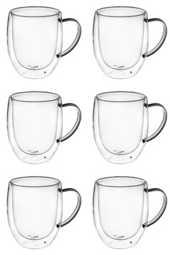 SZKLANKA KUBEK z podwójną ścianką 6 x 340 ml DUO