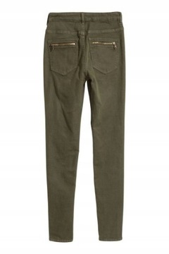 H&M 32 XXS Elastyczne spodnie KHAKI