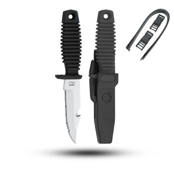 Nóż nurkowy MAC Coltellerie SHARK 9 - Black - SRK09.N + Etui + Paski
