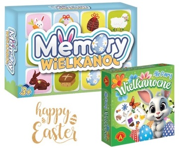 ZESTAW GIER NA WIELKANOC MEMORY GRA W KÓŁKA WIELKANOCNA ZNAJDŹ OBRAZEK