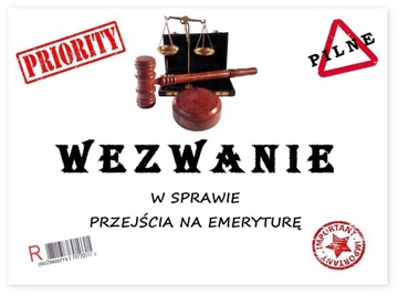 ZAPROSZENIA EMERYTURY EMERYTURA PRAWNIK SĘDZIA