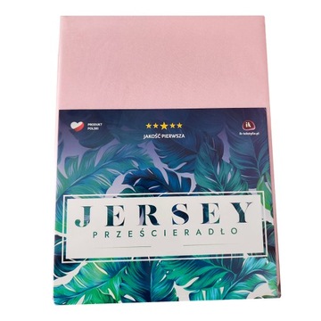 Prześcieradło z gumką jersey 140x200 Różowe PREMIUM