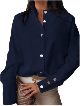 ELEGANCKA KOSZULA DAMSKA WIECZOROWA LUKSUSOWA GUZIKI BIZNESOWA LETNIA