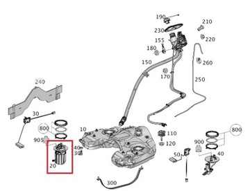 MERCEDES ML W166 ČERPADLO PALIVA NÁDRŽE OE