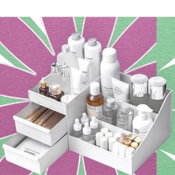 КОРОБКА-ОРГАНИЗАТОР ДЛЯ КОСМЕТИКИ ПОЛКА КОРОБКА-СОРТЕР ДЛЯ КОСМЕТИКИ БЕЛЫЙ