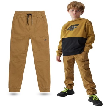 БРЮКИ ДЛЯ МАЛЬЧИКОВ 4F ДЖОГГЕРЫ ДЛЯ ДЕТЕЙ, ХЛОПОК AW23M412