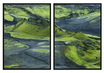 OBRAZ PLAKATY W RAMIE 33x43cm Dyptyk Islandia P757