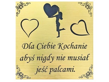 Tablica do sztućców z grawerem.