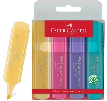 Zakreślacze Pastelowe 4 Kolory Etui Faber-Castell