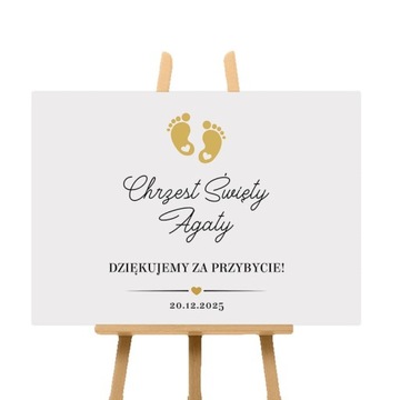 PLAKAT powitalny na Chrzest Małe Stópki 50x70cm