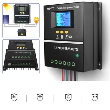 КОНТРОЛЛЕР ЗАРЯДКИ КОМПАНИИ СОЛНЕЧНЫЙ КОНТРОЛЛЕР MPPT 12 В/24 В/36 В/48 В ЖК-дисплей 100 А