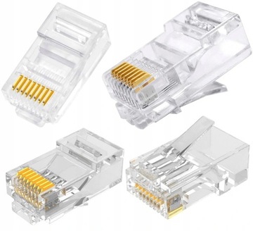 Wtyk RJ45 8P8C kat5E internetowe 10 szt. POZŁACANE