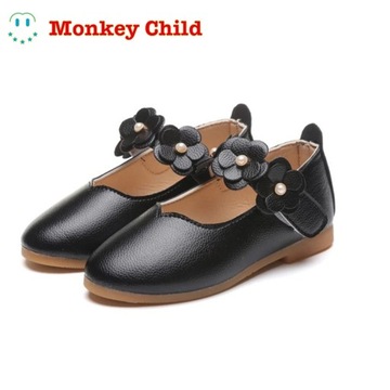 1-11 year Leather Girls Shoes Flowers Party Shoes