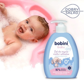 BOBINI BABY Гель для мытья тела и волос Пена для ванны для детей 3+3