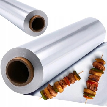 PROFESJONALNA GASTRONOMICZNA FOLIA ALUMINIOWA SPOŻYWCZA GRUBA 0,8kg 60m