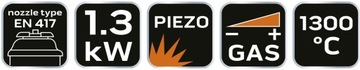 Газовая горелка, газовая паяльная лампа PIEZO, NEO 3 шт.