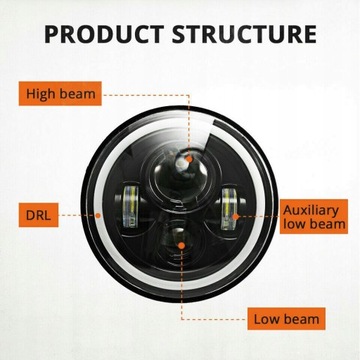 7-ДЮЙМОВАЯ ФАРА СВЕТОДИОДНАЯ ПЕРЕДНЯЯ ФАРА МОТОЦИКЛА 150 Вт