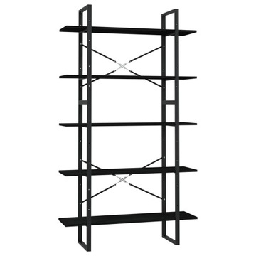 5-poziomowy regał na książki, czarny, 100x30x175 c