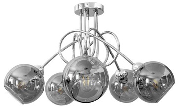 LAMPA WISZĄCA SUFITOWA NOWOCZESNA ŻYRANDOL CHROM KULE GRAFIT LOFT LED