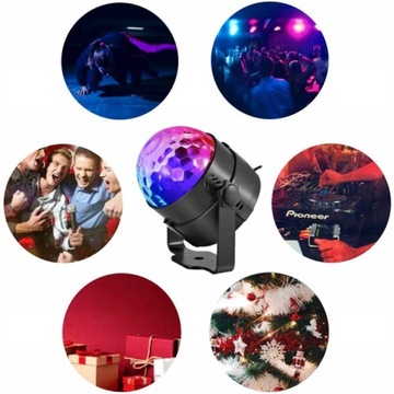ДИСКОШАР ДИСКОТЕЧНЫЙ ПРОЕКТОР RGB СВЕТОДИОДНЫЙ СВЕТ