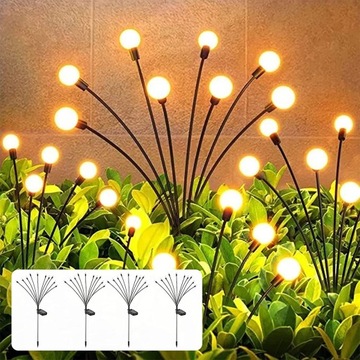 4 x LAMPKI KULECZKI ŻÓŁTE SOLARNE OGRODOWE LED LAMPA SOLAR WBIJANA ZEWNĄTRZ