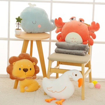 ПОДУШКА, ПУТЕШЕСТВЕННОЕ ОДЕЯЛО, ФОРМА КРАБА, КАРТОН