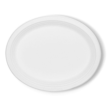 Talerz owalny z trzciny cukrowej 32x25,5 50sztuk