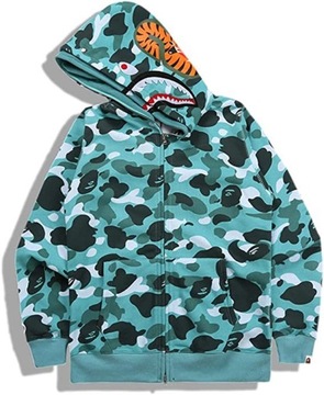 СВИТШОТ BAPE SHARK KANGARO, ФИОЛЕТОВЫЙ КАМУФЛЯЖНЫЙ КЕНГУРУ