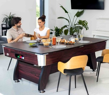 Stół do bilarda i tenisa 7FT 3w1 nakładka bilardowa biesiadna ping-pong