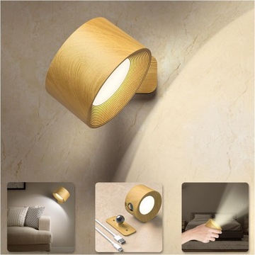 RGB СВЕТОДИОДНЫЙ НАСТЕННЫЙ СВЕТИЛЬНИК БЕСПРОВОДНОЙ С ДИСТАНЦИОННЫМ УПРАВЛЕНИЕМ, ДИММИРУЕМАЯ ЦВЕТ ДЕРЕВА