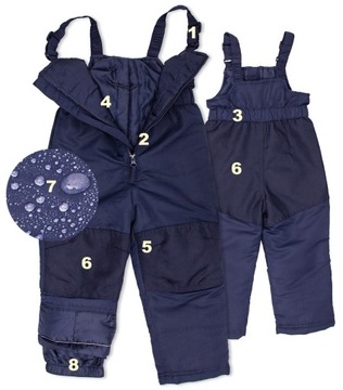 spodnie NARCIARSKIE DZIECIĘCE Z SZELKAMI firi 80