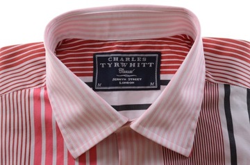 CHARLES TYRWHITT koszula w różowy prążek M k 40