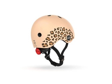 Kask rowerowy dziecięcy, Na hulajnogę, XXS-S, Leopard, Scoot and Ride