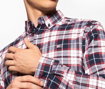 TOMMY HILFIGER KOSZULA POPLIN CHECK SLIM STRET XXL