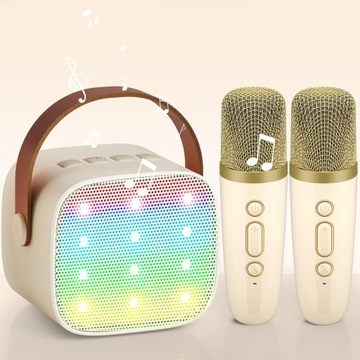 WOWSTAR K1 ПОРТАТИВНЫЙ ДИНАМИК ДЛЯ КАРАОКЕ С BLUETOOTH С 2 СВЕТОДИОДНЫМИ МИКРОФОНАМИ