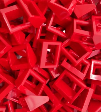 LEGO 2432 Плитка 1х2 с ручкой-прутом Красная 25шт. Новый
