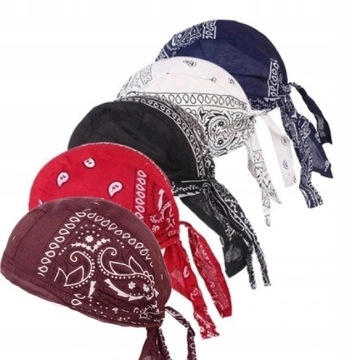 5SZT MĘSKA CHUSTA DURAG SKULL CAP WYPADANIE