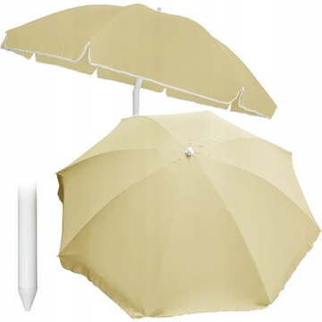 PARASOL OGRODOWY plażowy na balkon taras ŁAMANY z falbaną 240 cm
