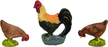 3 kury do dekoracji- do 3,5cm wys. do figur 8-11cm