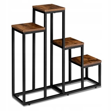 KWIETNIK STOJĄCY STOJAK PÓŁKI NA KWIATY DONICE ROŚLINY LOFTOWY METALOWY