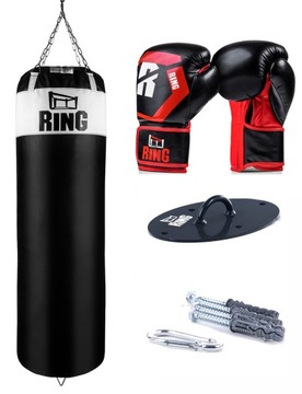 ZESTAW BOKSERSKI WOREK 130x45cm RĘKAWICE UCHWYT