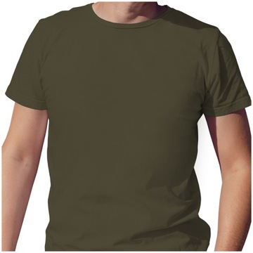 NAJLEPSZA KOSZULKA T-SHIRT MĘSKA DLA MĘŻCZYZNY KHAKI 3XL JAKOŚĆ