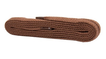 SZNUROWADŁA BAWEŁNIANE PŁASKIE 120 CM BRĄZOWE