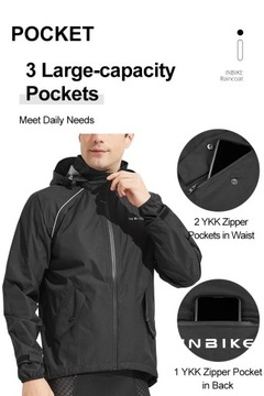 INBIKE Велосипедные дождевые куртки Мужские с капюшоном Водонепроницаемые велосипедные куртки MTB