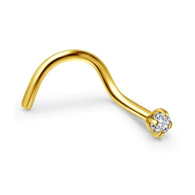 KOLCZYK DO NOSA ZŁOTY NOSTRIL TYTANOWY 0,8/6/1,5